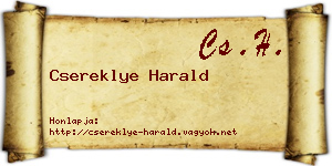 Csereklye Harald névjegykártya